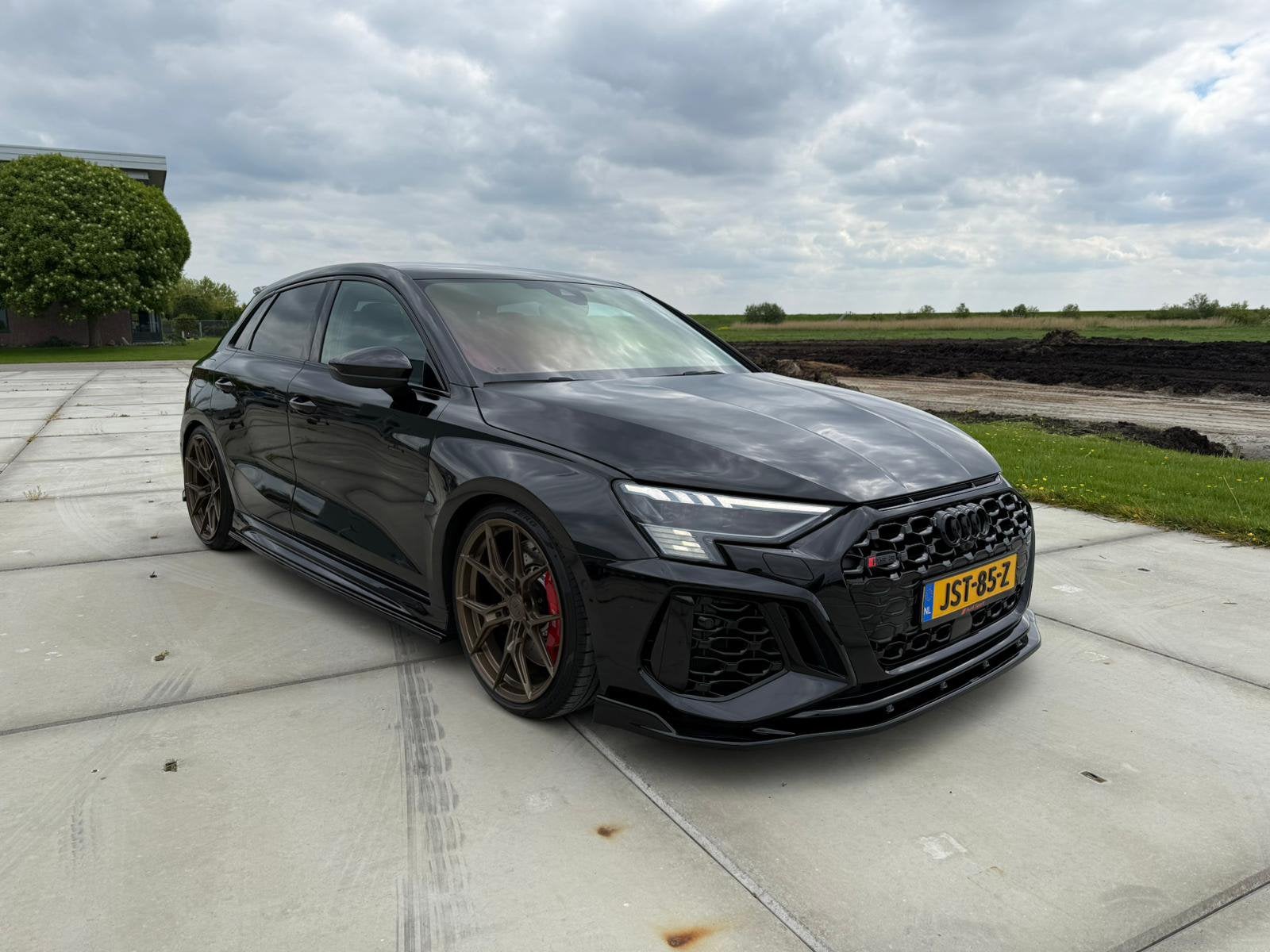 Audi RS3 2.5 TFSI 400pk | Maxton | Non-opf | RS Zetels, Auto's, Automaat, Zwart, Zwart, Bedrijf