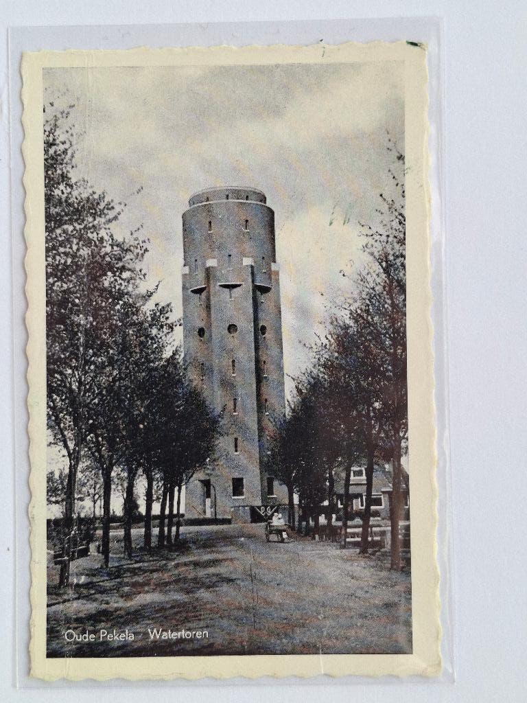 Watertoren Oude pekela 1949, Ophalen of Verzenden, 1940 tot 1960, Gelopen, Groningen
