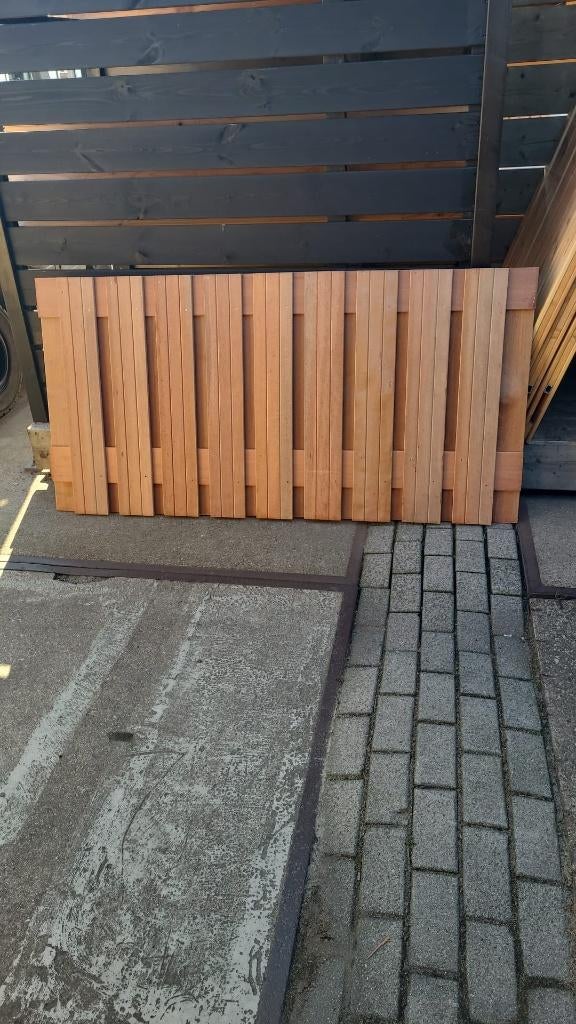 Hardhouten schutting 90 x 180 cm - 21 planks, Ophalen, 1 tot 2 meter, Minder dan 3 meter, Nieuw