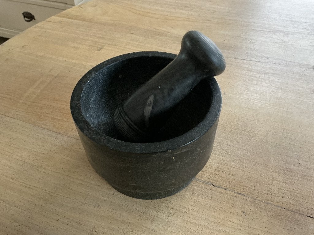 Vijzel met stamper zwart marmer, Ophalen, Overige typen, Zwart, Natuurlijk materiaal