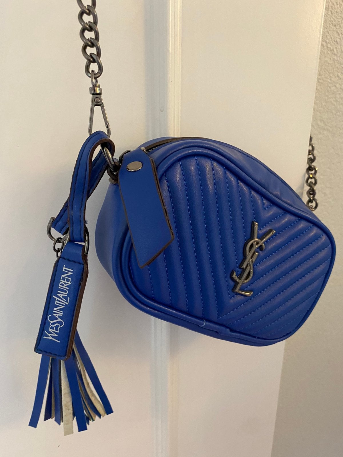 Ysl tasje kobaltblauw, Ophalen of Verzenden, Zo goed als nieuw, Blauw, Schoudertasje