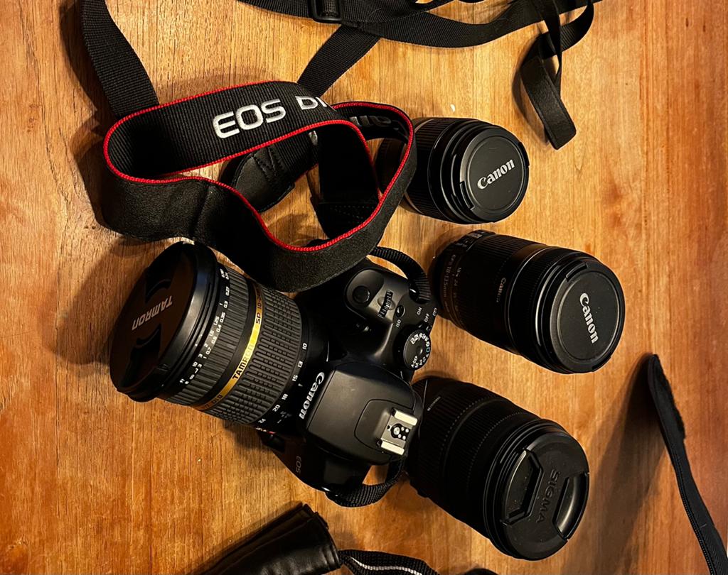Canon eos 1000D met verschillende lenzen, Ophalen, Gebruikt, Canon, Geen optische zoom
