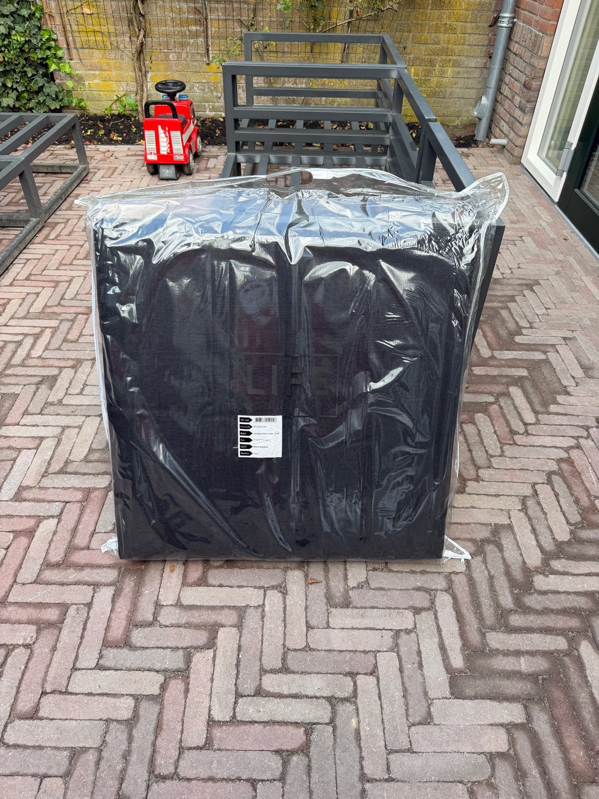 Groot zwart loungekussen 77.5x77.5 - Buiten & Binnen, Ophalen, Zwart, Vierkant, Nieuw