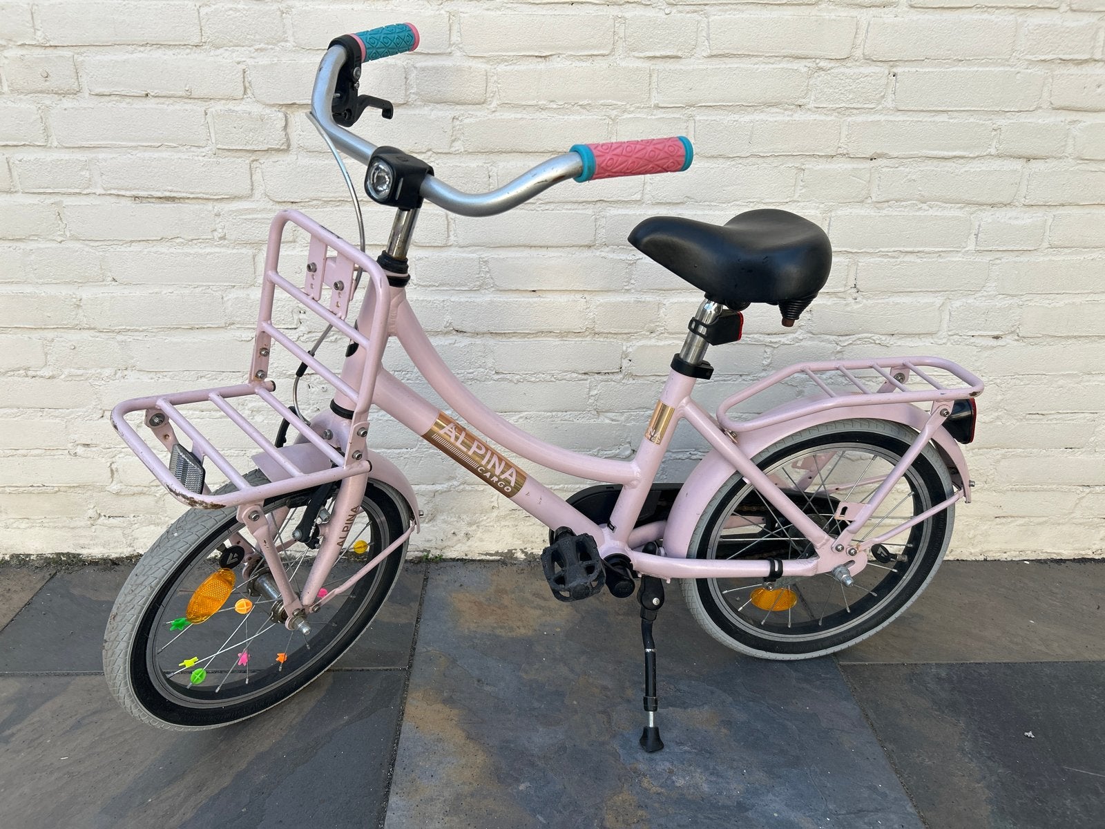 Alpina Cargo Roze Kinderfiets 16 inch, Ophalen, Gebruikt, Terugtraprem, 16 tot 20 inch