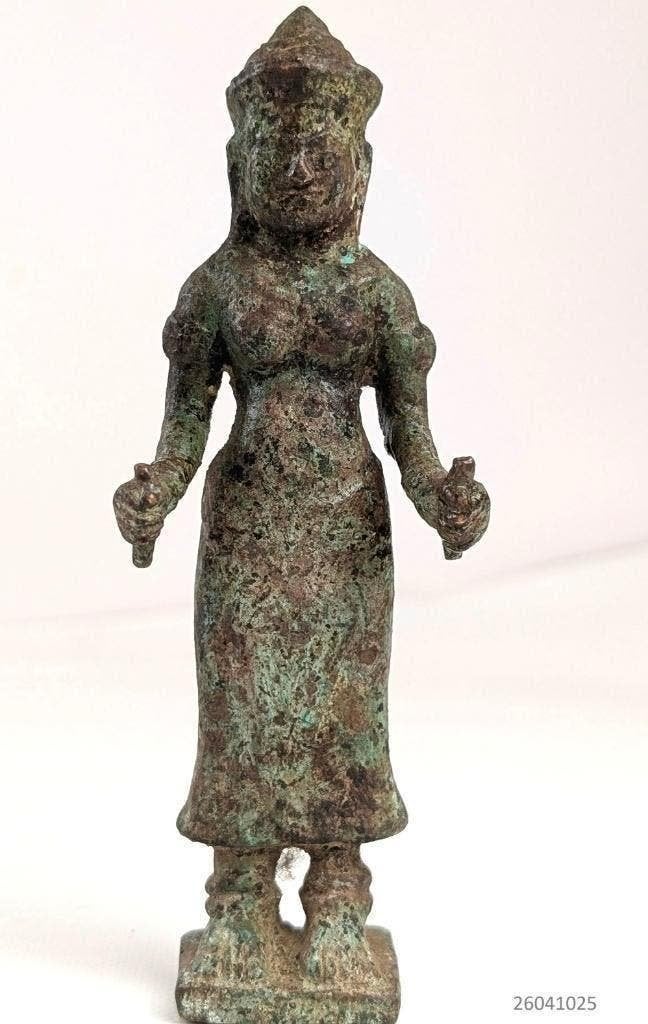 Een bronzen beeld van Uma, Thailand, Lopburi-stijl, Ophalen, Brons