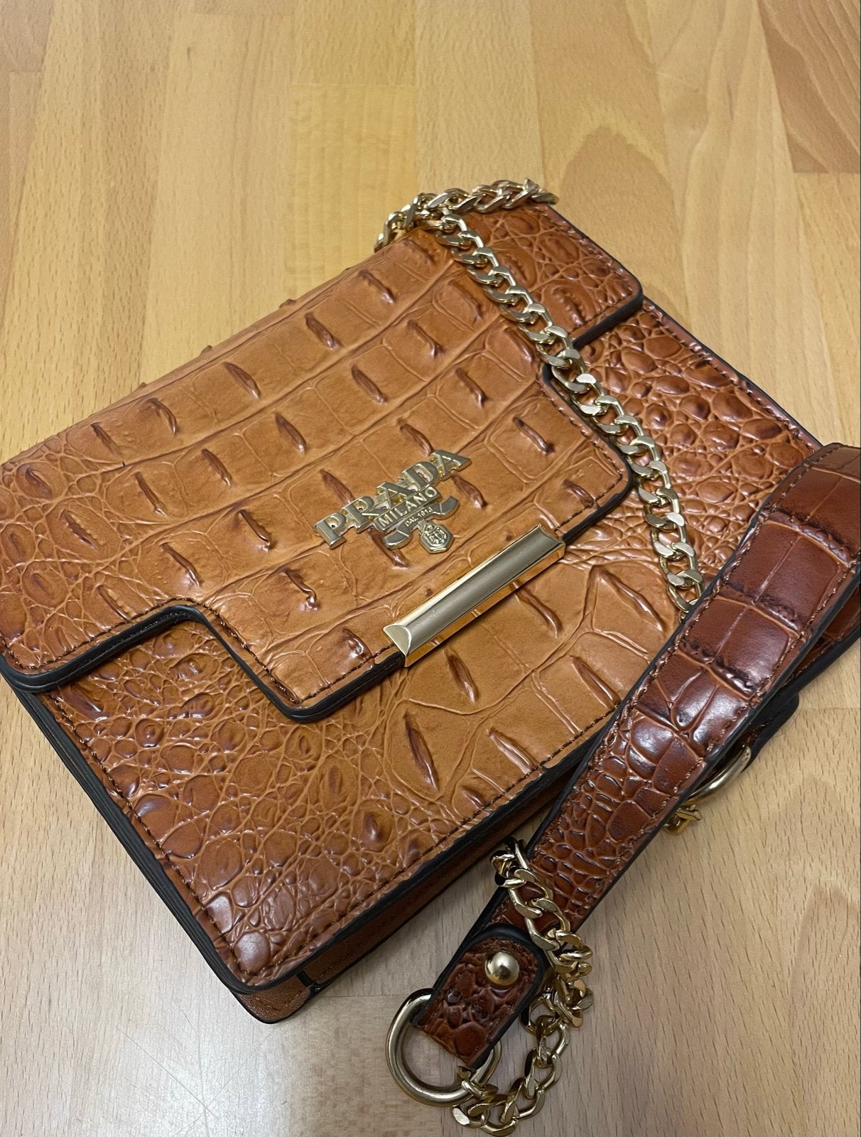 Prada Tas & Dior Overhemd, Ophalen of Verzenden, Zo goed als nieuw, Bruin, Handtas