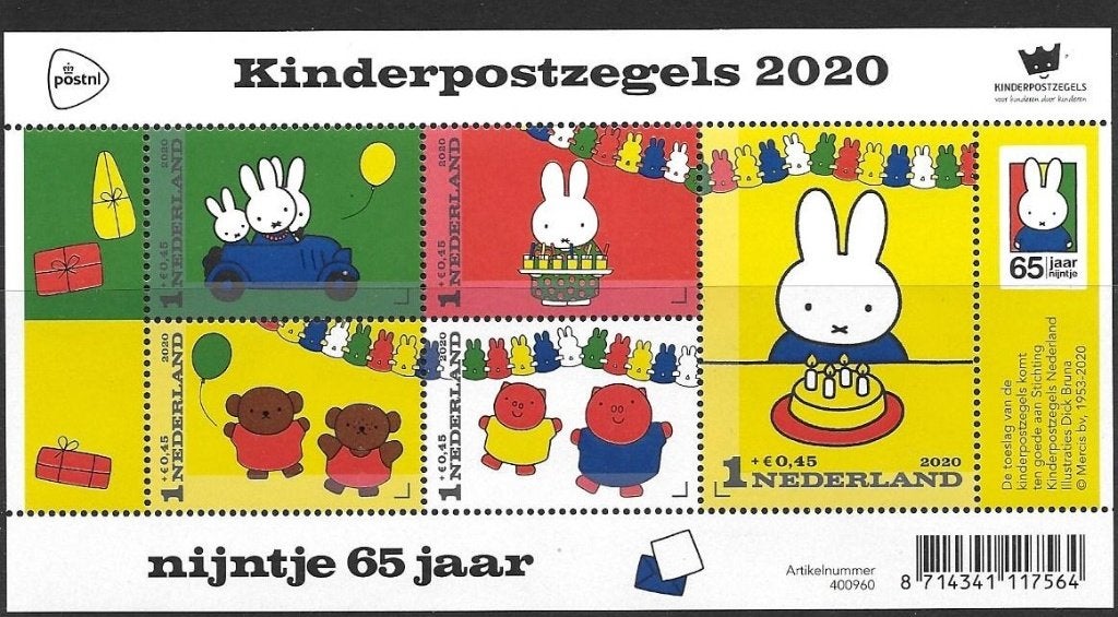 Velletje kinderzegels 2020 , no 3881, postfris, Ophalen of Verzenden, Postfris