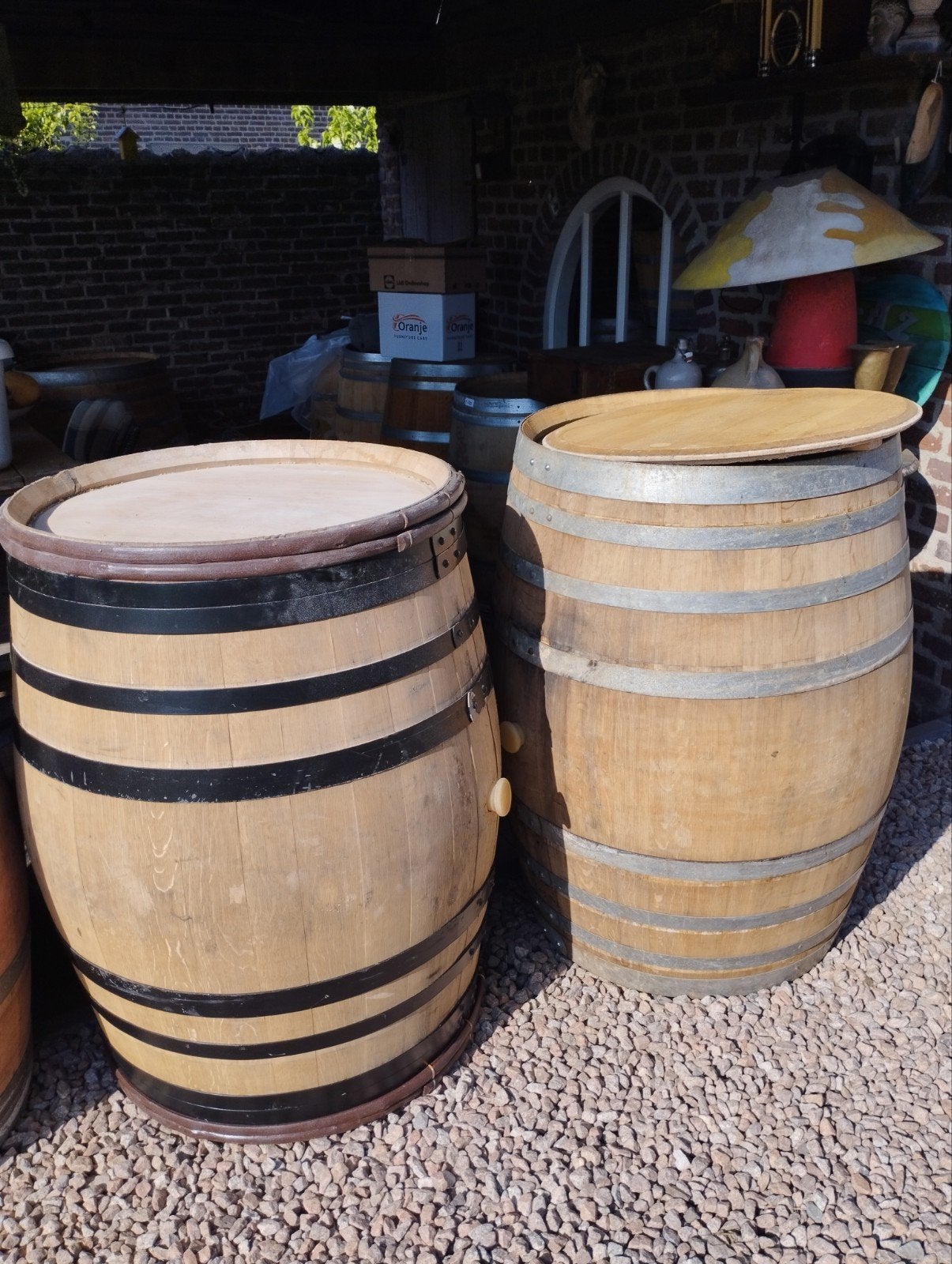 regentonnen, wijnvaten 350 liter, 150 liter of meer, Ophalen, Hout