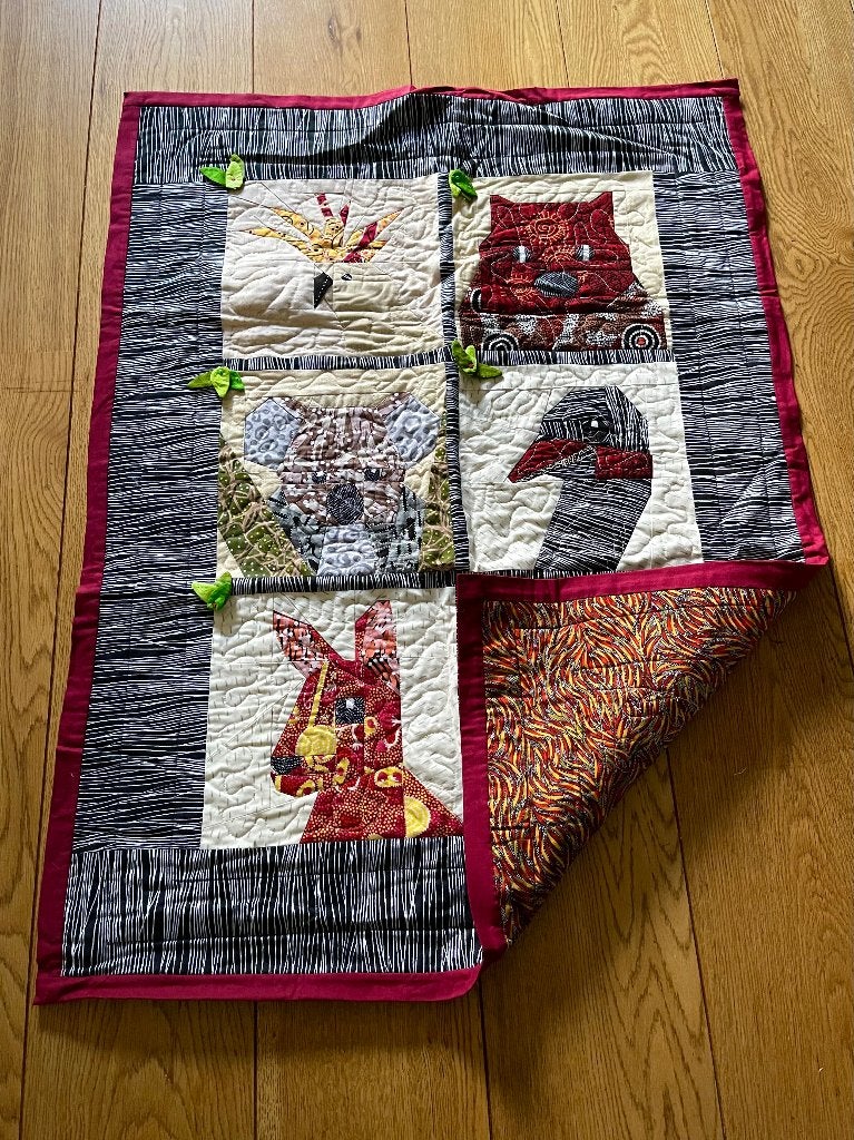 Sprei Plaid Prachtig kleed handgemaakt Australie deken dier, Katoen, 100 cm, Verzenden, Gevoerd