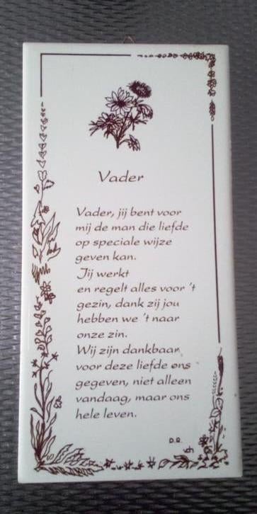 Tegelspreuk 'Vader' - Een liefdevol geschenk, Huis en Inrichting, Woonaccessoires | Tekstborden en Spreuken, Gebruikt, Ophalen