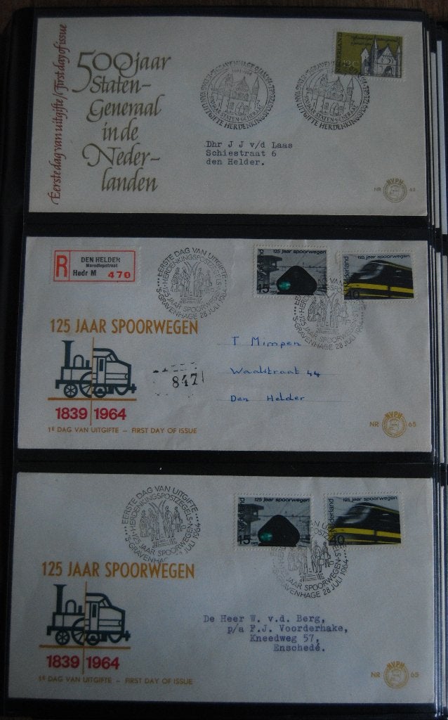 Nederland 1e dag enveloppen E62 t/m E88, beschreven., Postzegels en Munten, Ophalen of Verzenden, Beschreven, Nederland