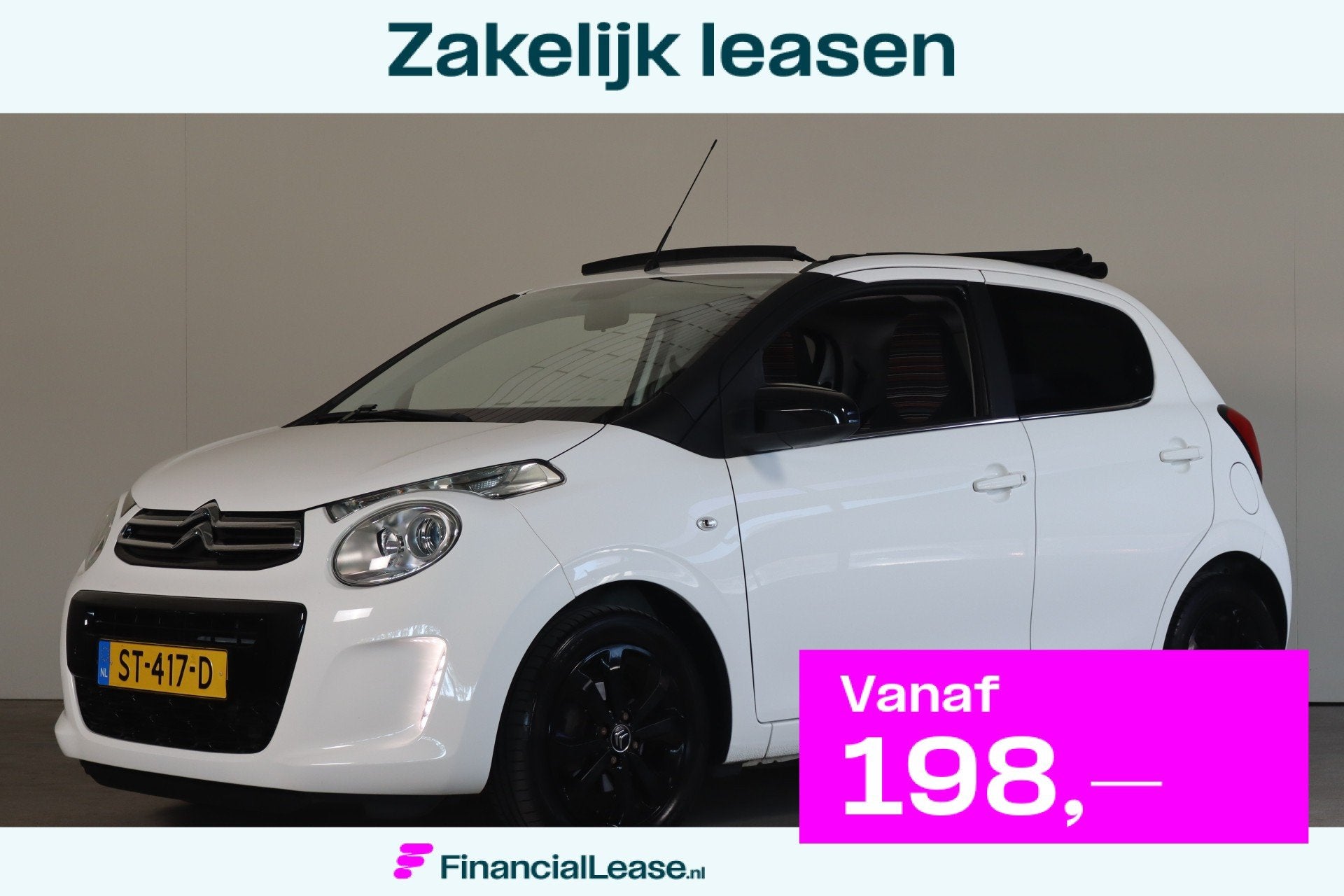 Citroën C1 1.0 e-VTi Airscape Shine Cabrio NL-Auto! Climate, Voorwielaandrijving, 12 maanden, Gebruikt, Euro 6