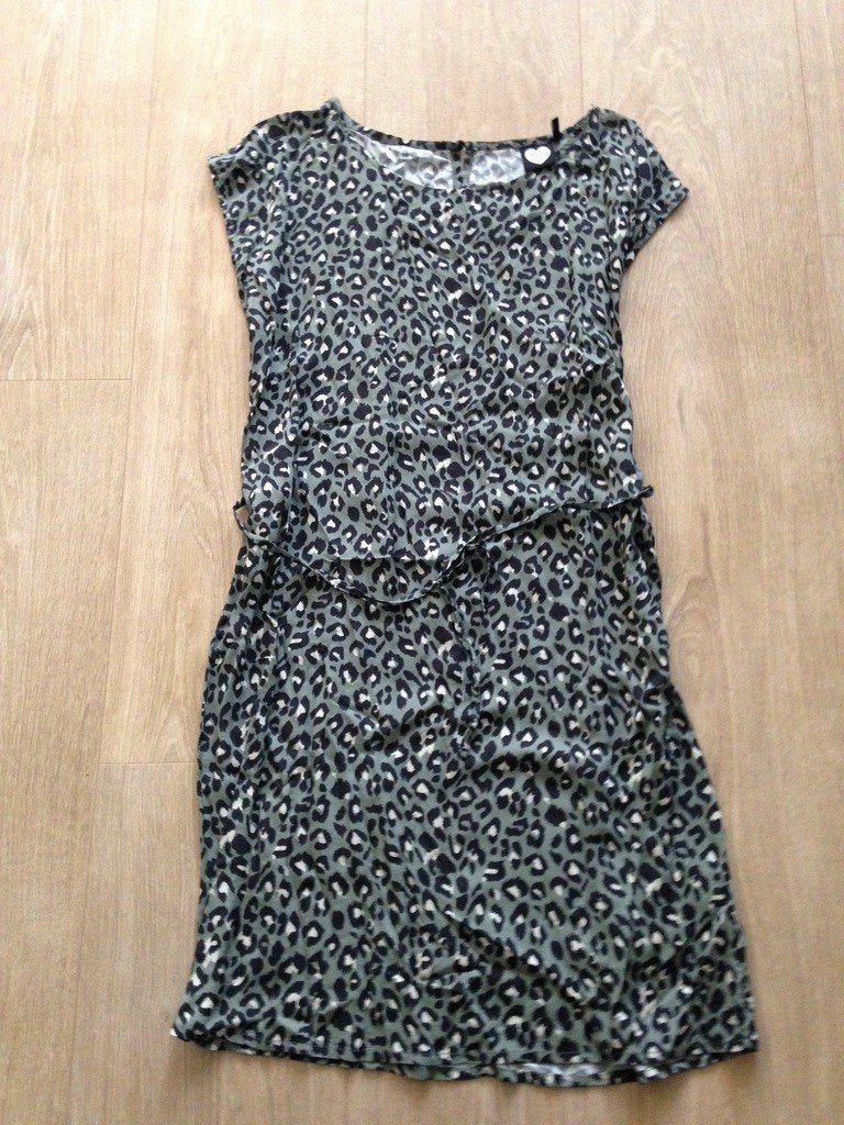Nieuw catwalk junkie groen panter print jurk mt 42 /xl bx18, Maat 42/44 (L), Nieuw, Ophalen of Verzenden, Boven de knie