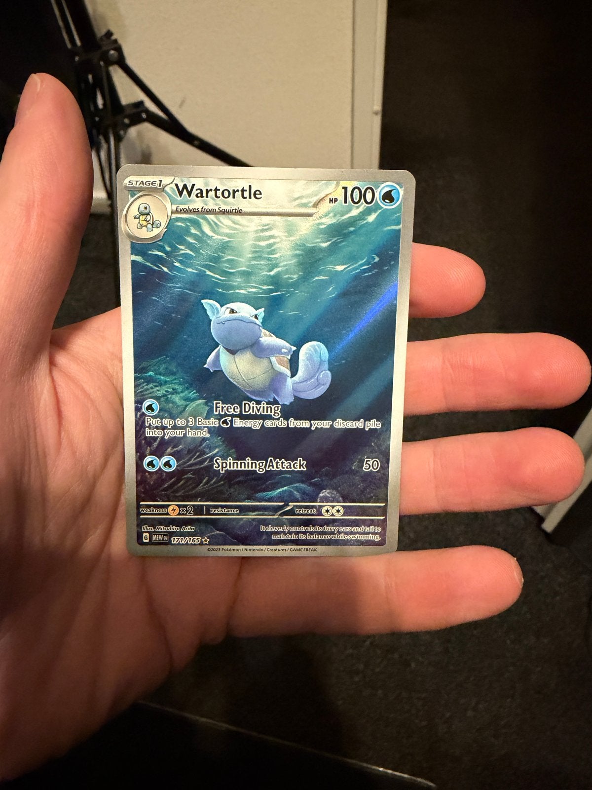 Wartortle 171/165 Reverse Holo Pokemon Kaart, Ophalen of Verzenden, Zo goed als nieuw, Losse kaart, Foil
