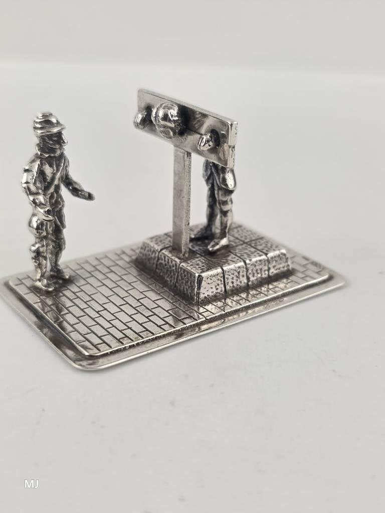 Zilveren miniatuur Schavot                              Z238, Ophalen of Verzenden, Zilver