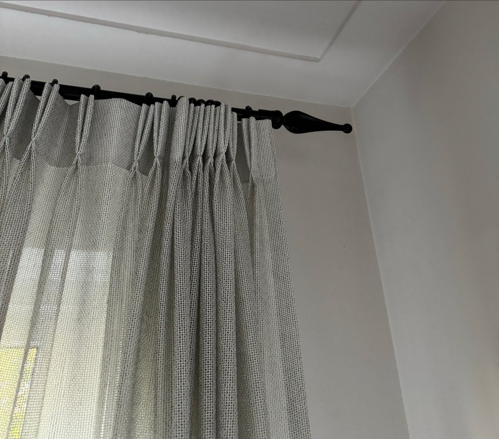 Lichtdoorlatende gordijnen met roede en eindknoppen, Ophalen, Overige merken, Gordijn, Polyester