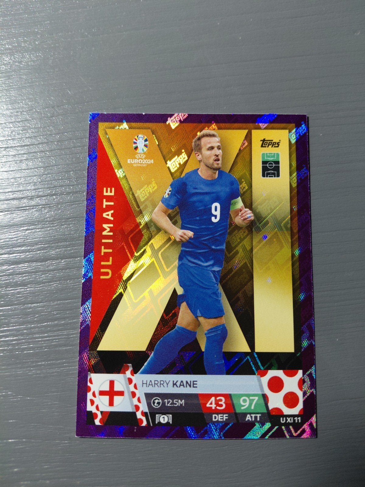 harry kane (topps ek 2024) purple ultimate 11, Verzamelen, Ophalen of Verzenden, Nieuw, Buitenlandse clubs, Poster, Plaatje of Sticker