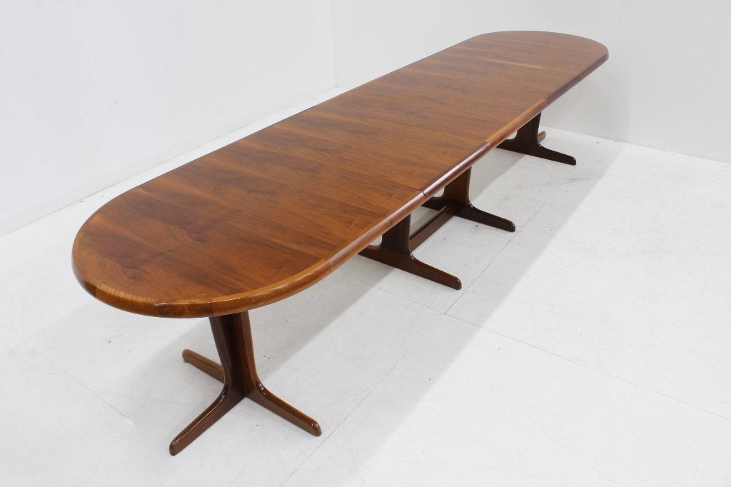 Vintage large oval extendable dining table 1960s XL, Gebruikt, 200 cm of meer, Vijf personen of meer, Rechthoekig