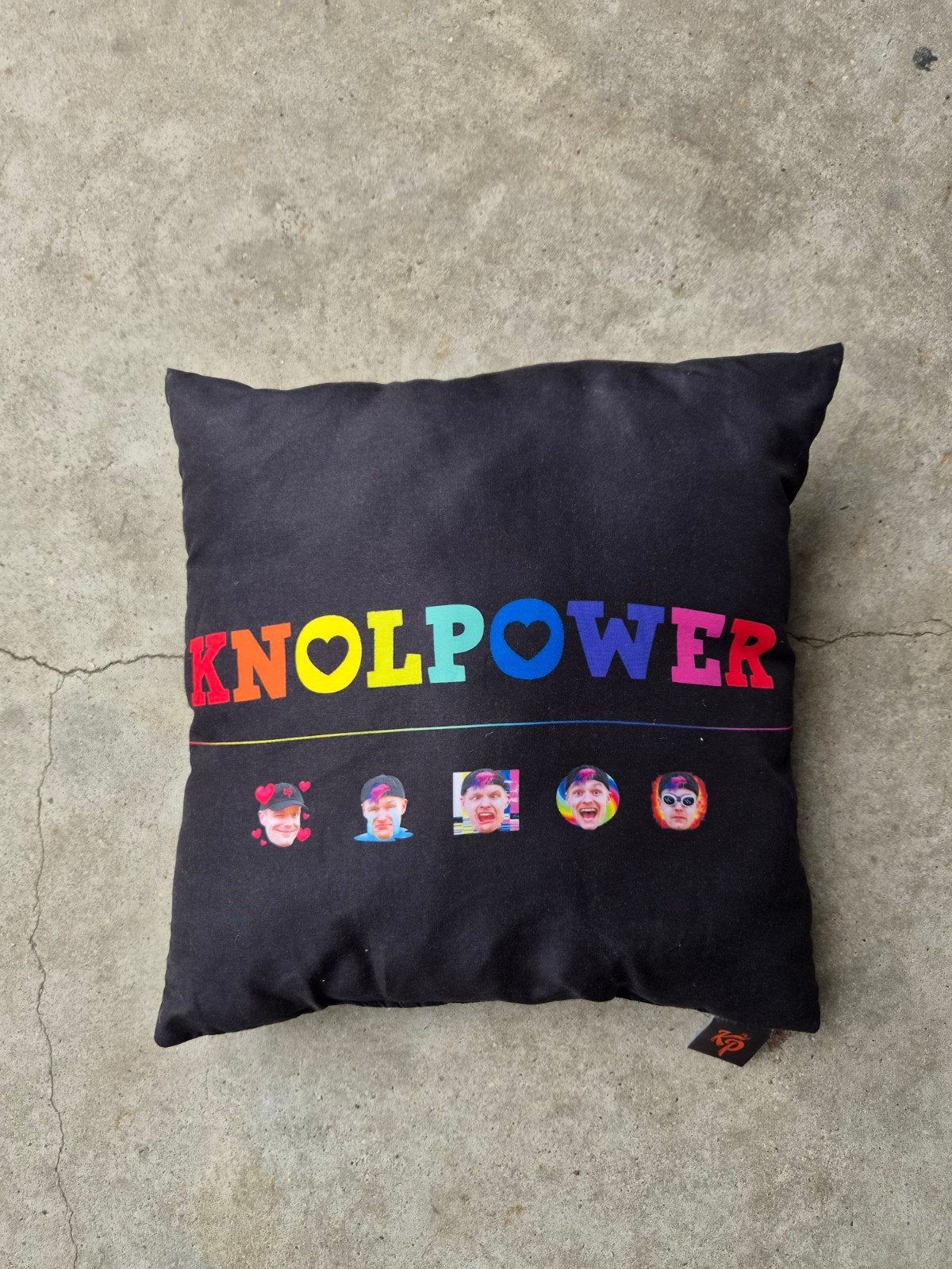 Knolpower sierkussen - Zwart met kleurrijke print, Overige merken, Zwart, Met print, Vierkant