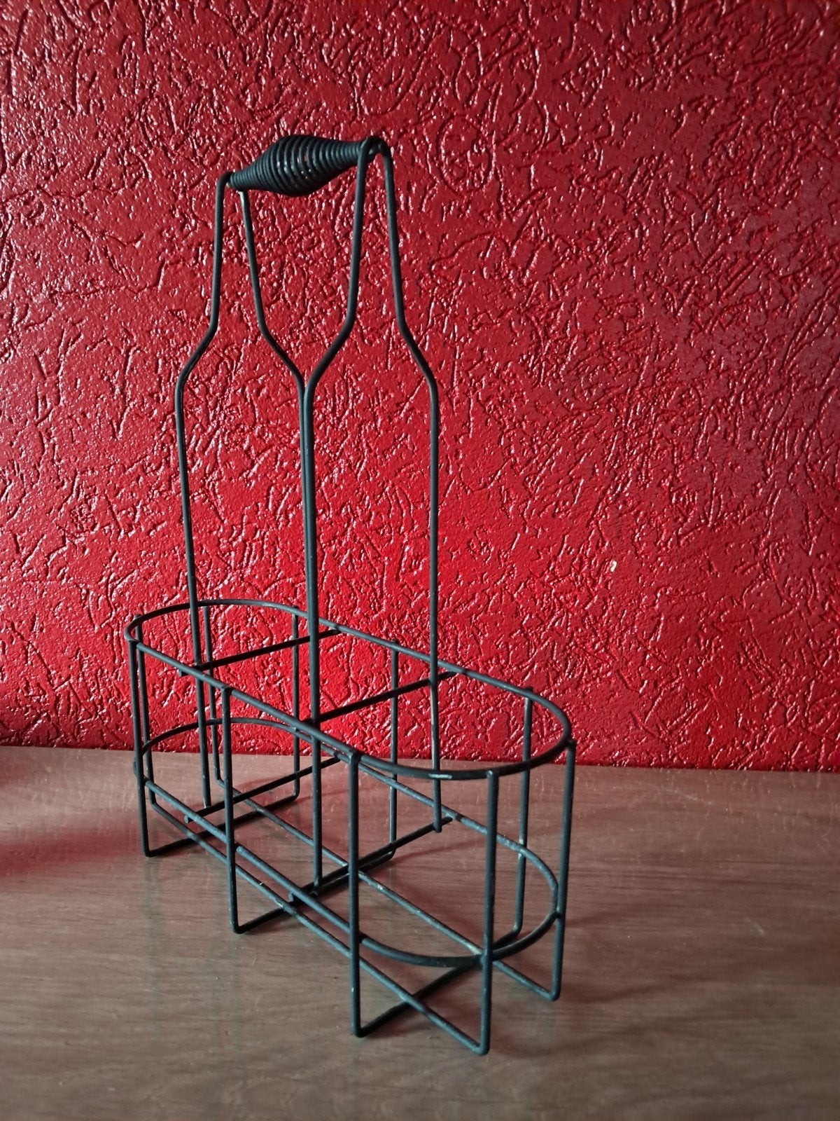 Pragtige vintage metalen flessendrager., Ophalen of Verzenden