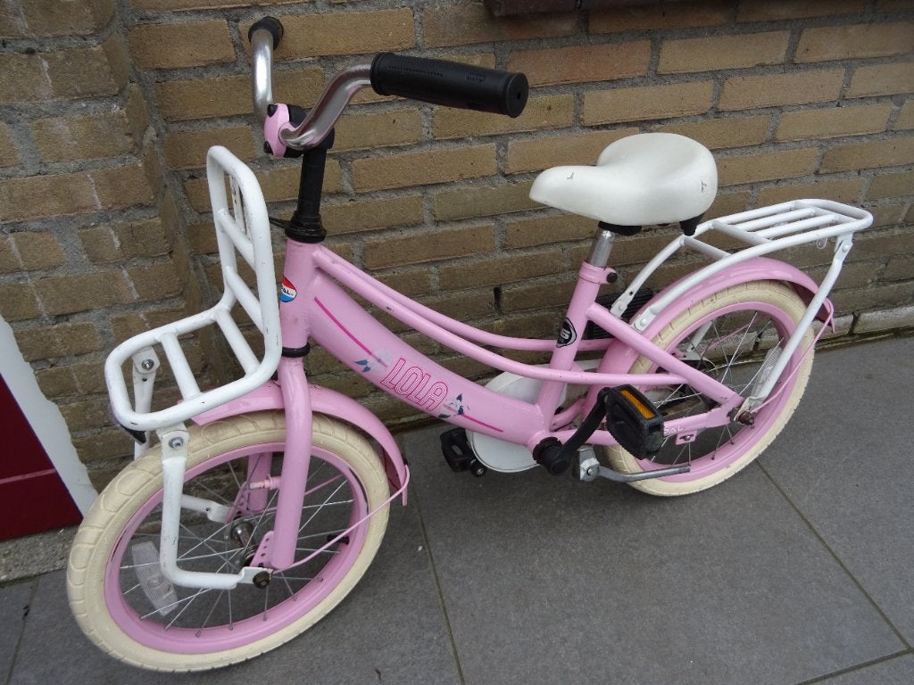 Meisjesfiets 16 inch Popal Lola, Ophalen, Terugtraprem, Gebruikt, Popal