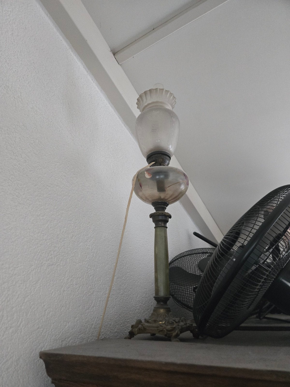 Antieke olielamp / tafellamp, Antiek en Kunst, Ophalen