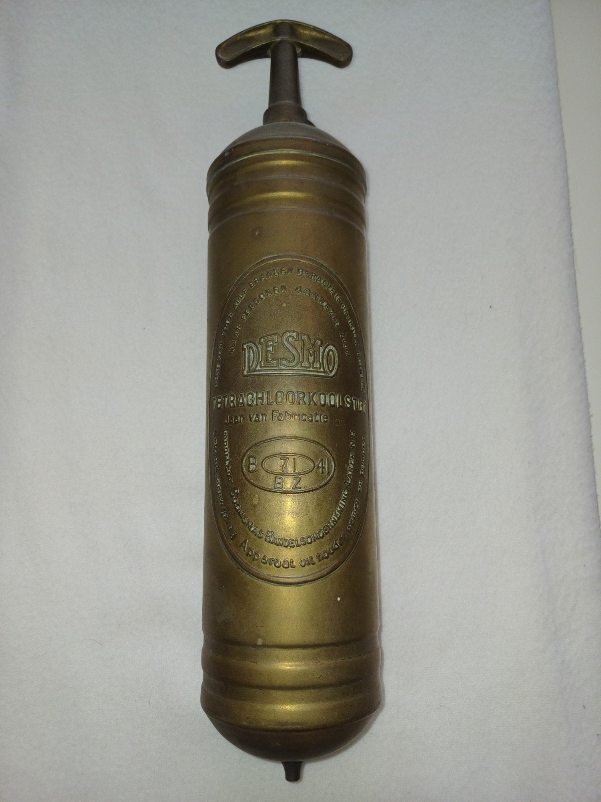 Antieke DESMO Tetrachloorkoolstof Brandblusser, Ophalen