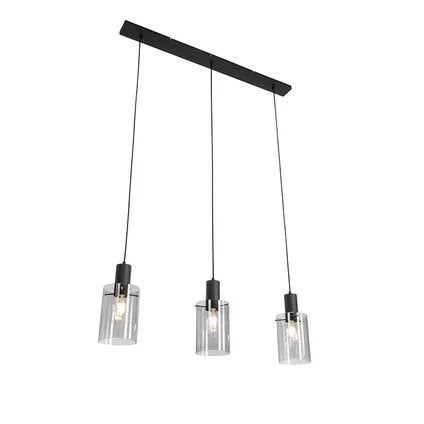 Vidra hanglamp 3-lichts zwart smoke glas – NIEUW IN DOOS, Ophalen of Verzenden, Nieuw, Glas