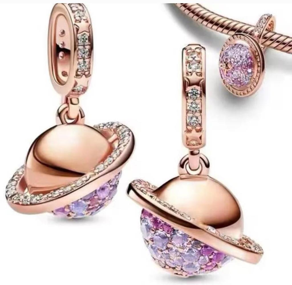 Pandora rose goud bedel saturnus, Sieraden, Tassen en Uiterlijk, Armbanden, Ophalen of Verzenden, Goud