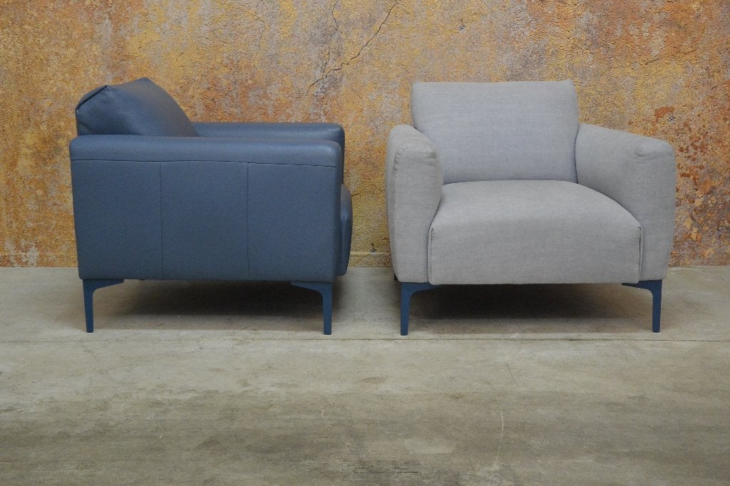 ZGANieuw 2 blauwe Bert Plantagie Adore design fauteuils, Bert plantagie, 75 tot 100 cm, Ophalen of Verzenden, Stof