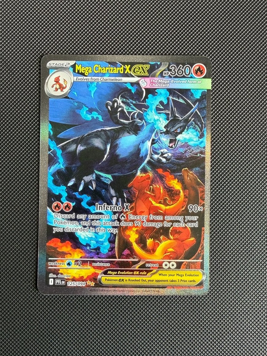 Mega Charizard X ex 125 - Phantasmal Flames - Pokemon, Ophalen of Verzenden, Zo goed als nieuw, Losse kaart