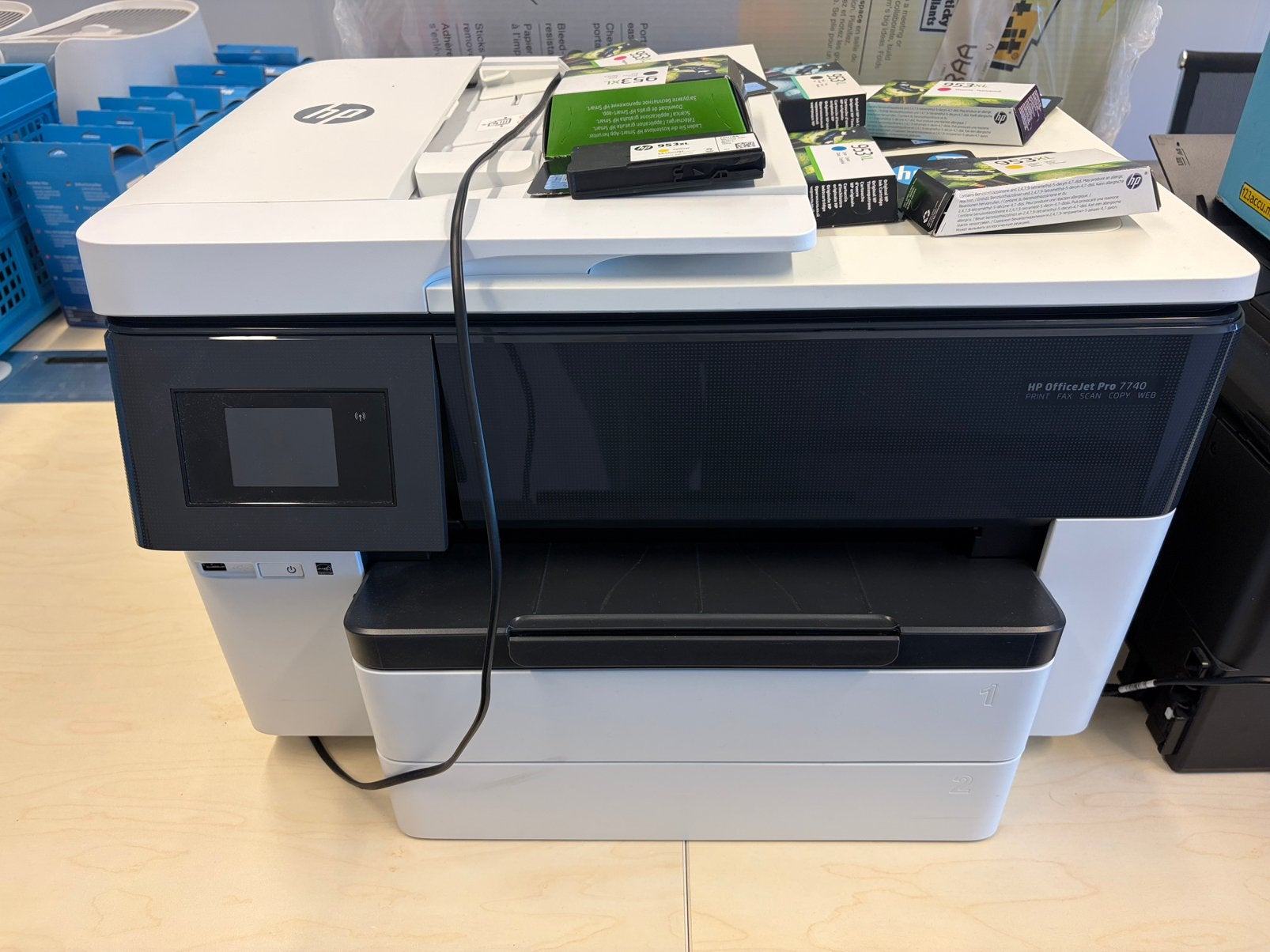 HP OfficeJet Pro 7740 - Kantoor printer, Computers en Software, Printers, Zo goed als nieuw, Printer, Thermo-printer, Faxen, Kleur printen