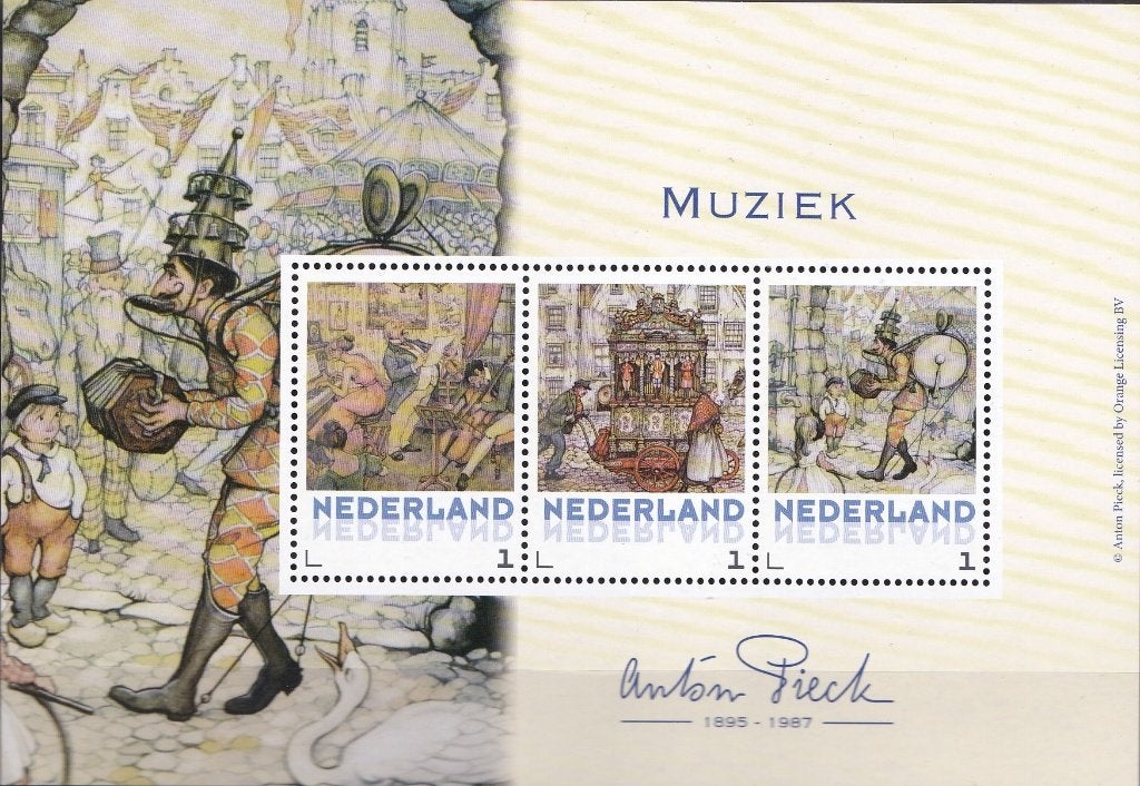 Persoonlijke Postzegel - Anton Pieck - Muziek – vel 4 van 4, Verzenden, Na 1940, Postfris