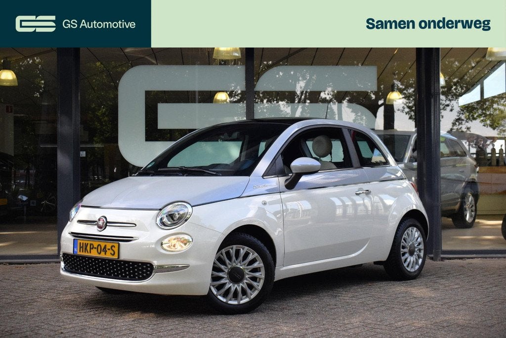Fiat 500 1.0 Hybrid Dolcevita met PANO|CARPLAY|LEDER|AIRCO, Gebruikt, Euro 6, 4 stoelen, Wit