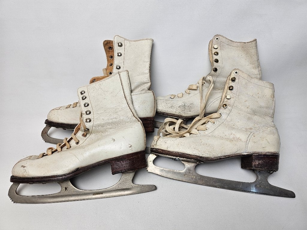 % Vintage Kunstschaatsen - 2 Paar - voor Decoratie, Ophalen of Verzenden, Gebruikt, Kunstschaatsen, Overige merken