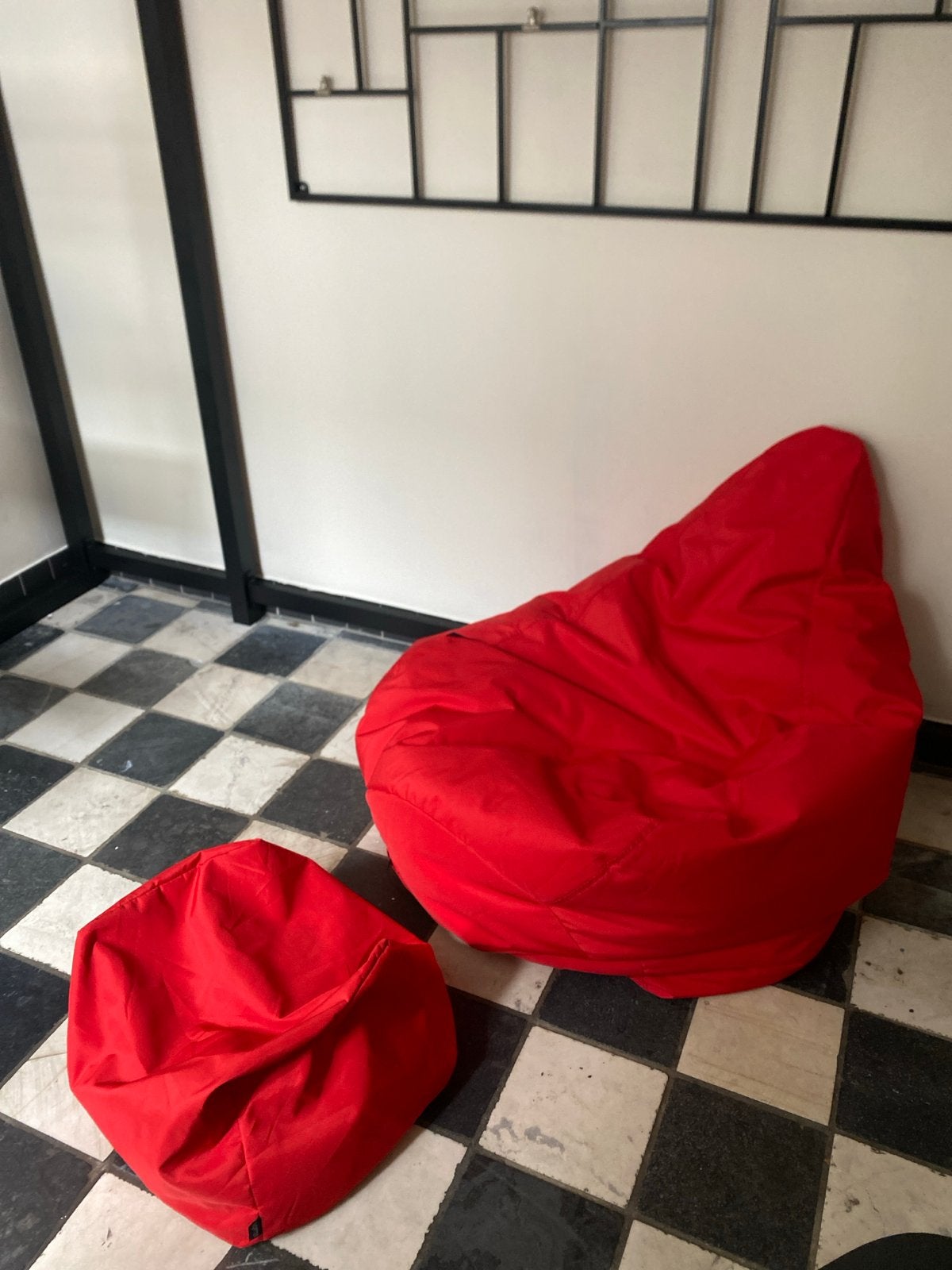LOFT25 Zitzak en voetenbankje - Rood, Huis en Inrichting, Zitzakken, Ophalen of Verzenden, Gebruikt, Rood, Zitzak