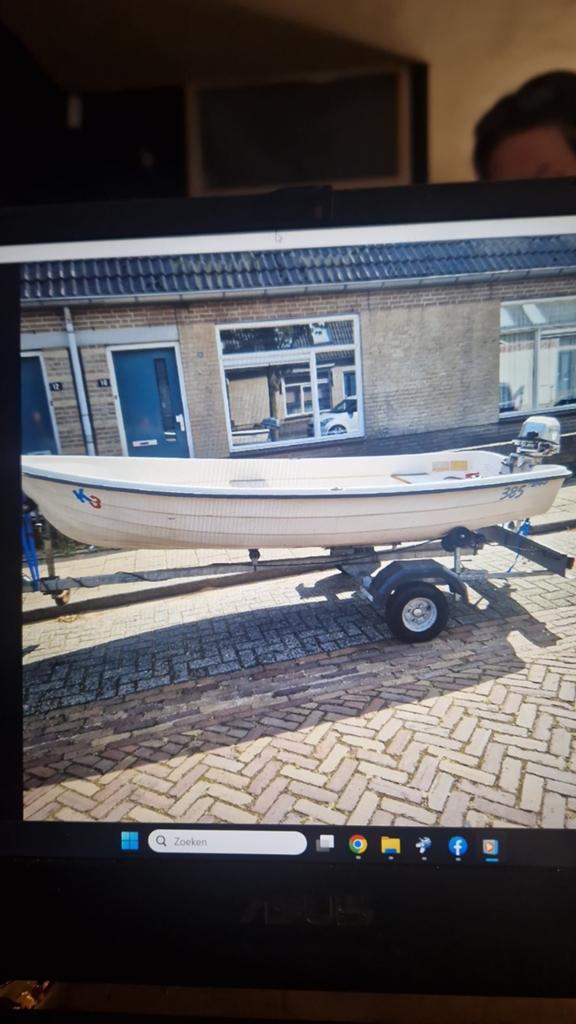 Terhi 385 met Honda 5pk buitenboordmotor en trailer, Ophalen of Verzenden