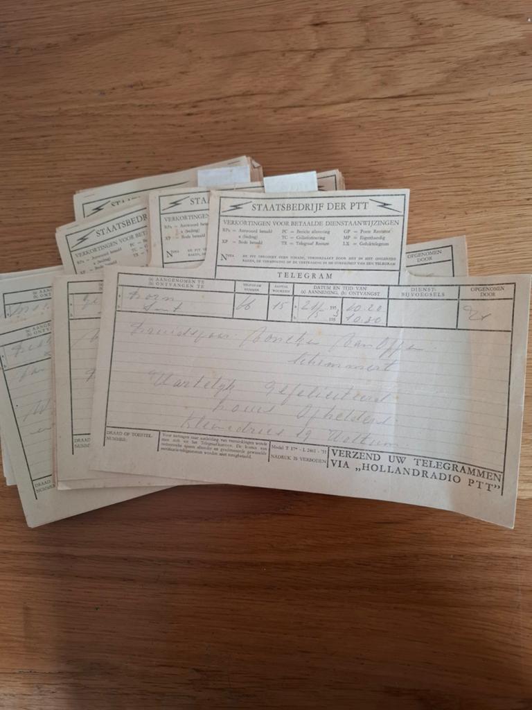 70 (!!!!!)  PTT huwelijkstelegrammen 1953 Schimmert, Verzamelen, Ophalen of Verzenden, 1940 tot 1960, Nederland