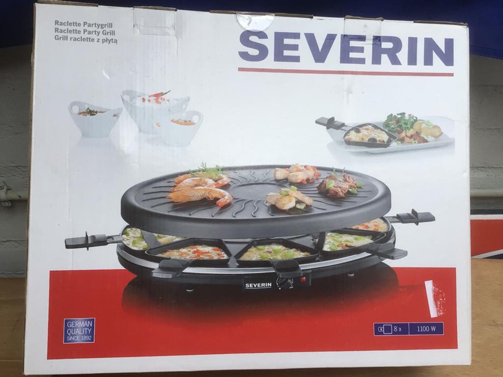 Severin Raclette Partygrill - 8 personen, 1100W, Ophalen, Nieuw, 8 personen of meer