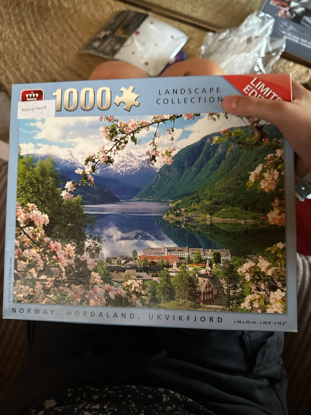Compleet 1000 stukjes legpuzzel Noorwegen fjord, Ophalen of Verzenden, 500 t/m 1500 stukjes, Gebruikt, Legpuzzel