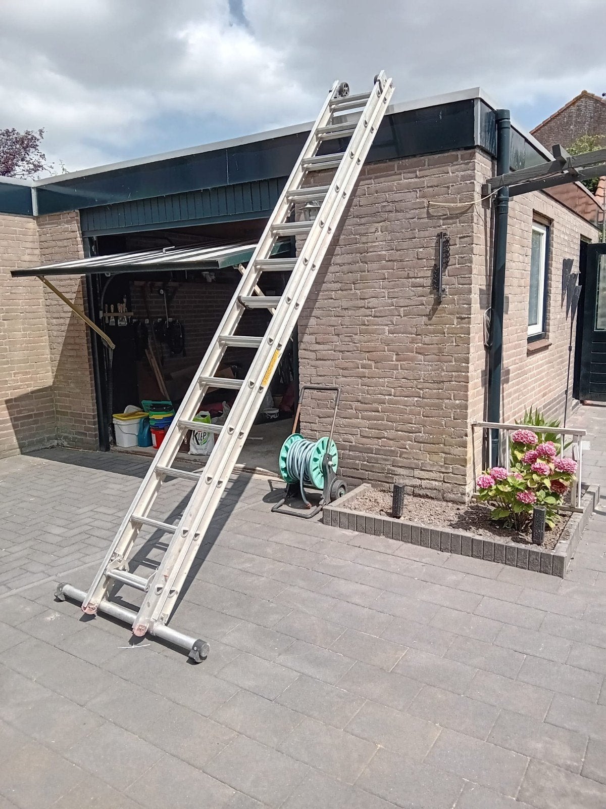 Uitschuifbare ladder 2x 13 treden, Ophalen, Gebruikt, Ladder, Opvouwbaar of Inschuifbaar