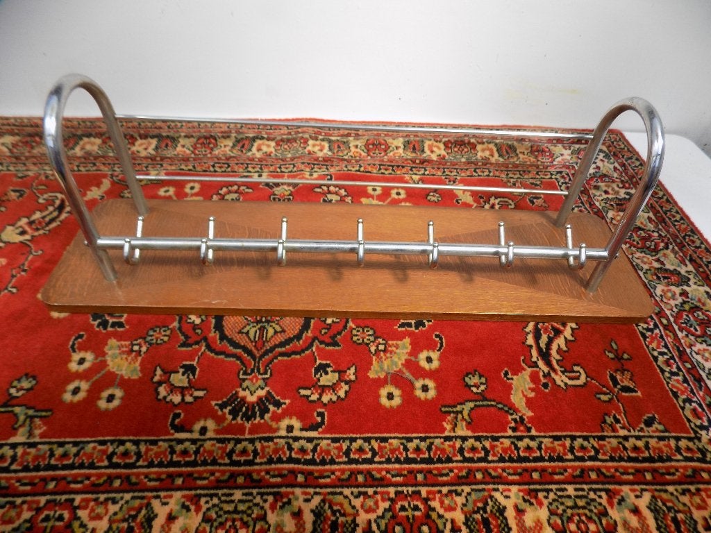 Art deco kapstok met kapstokkleed vintage brocante, Ophalen of Verzenden, Gebruikt