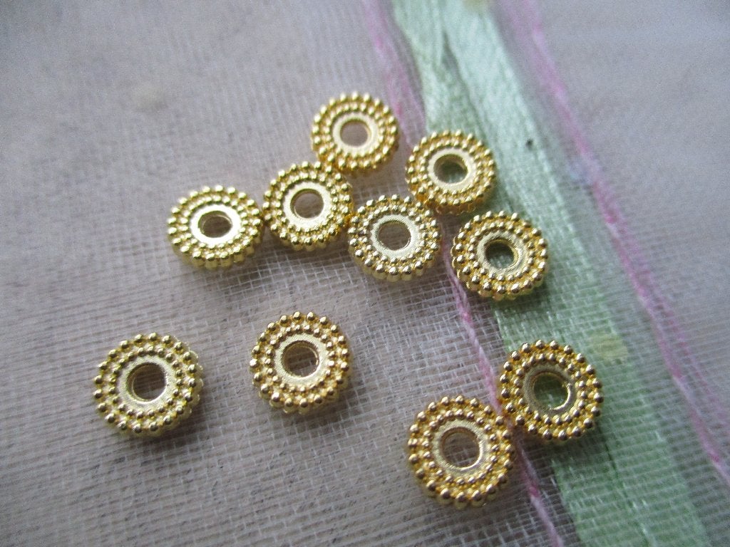 9082/ AANBIEDING gold plated tibetiaanse kralen, Ophalen of Verzenden, Nieuw, Kraal
