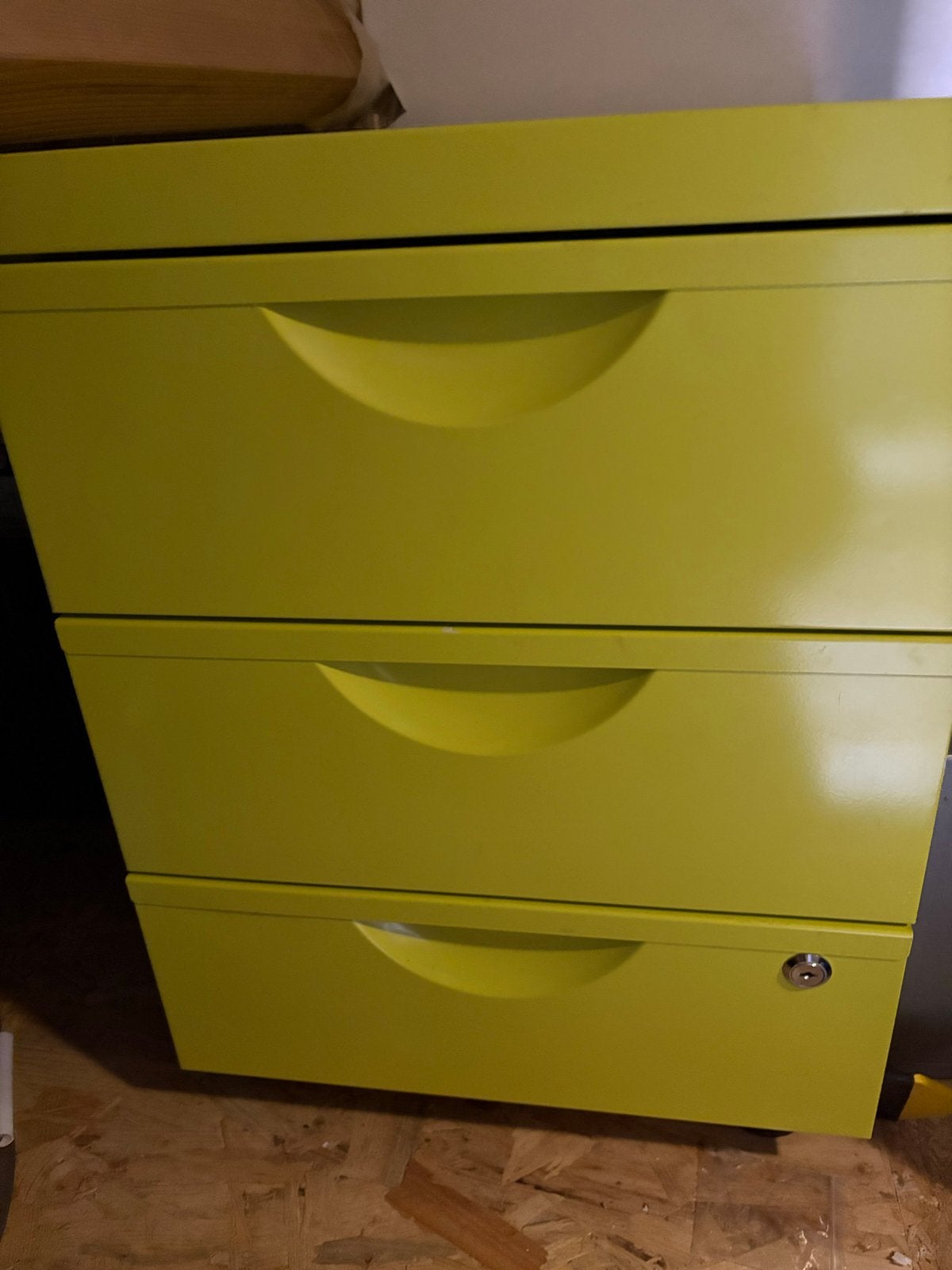 Limegroene ladeblok met 3 laden, Huis en Inrichting, Kasten | Ladekasten, Ophalen, Minder dan 50 cm, Gebruikt, 3 of 4 laden