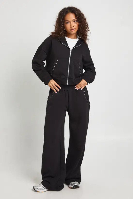 Zwart loungepak/joggingpak maat 44/46, Kleding | Dames, Huispakken, Ophalen of Verzenden, Zo goed als nieuw, Maat 42/44 (L), Zwart
