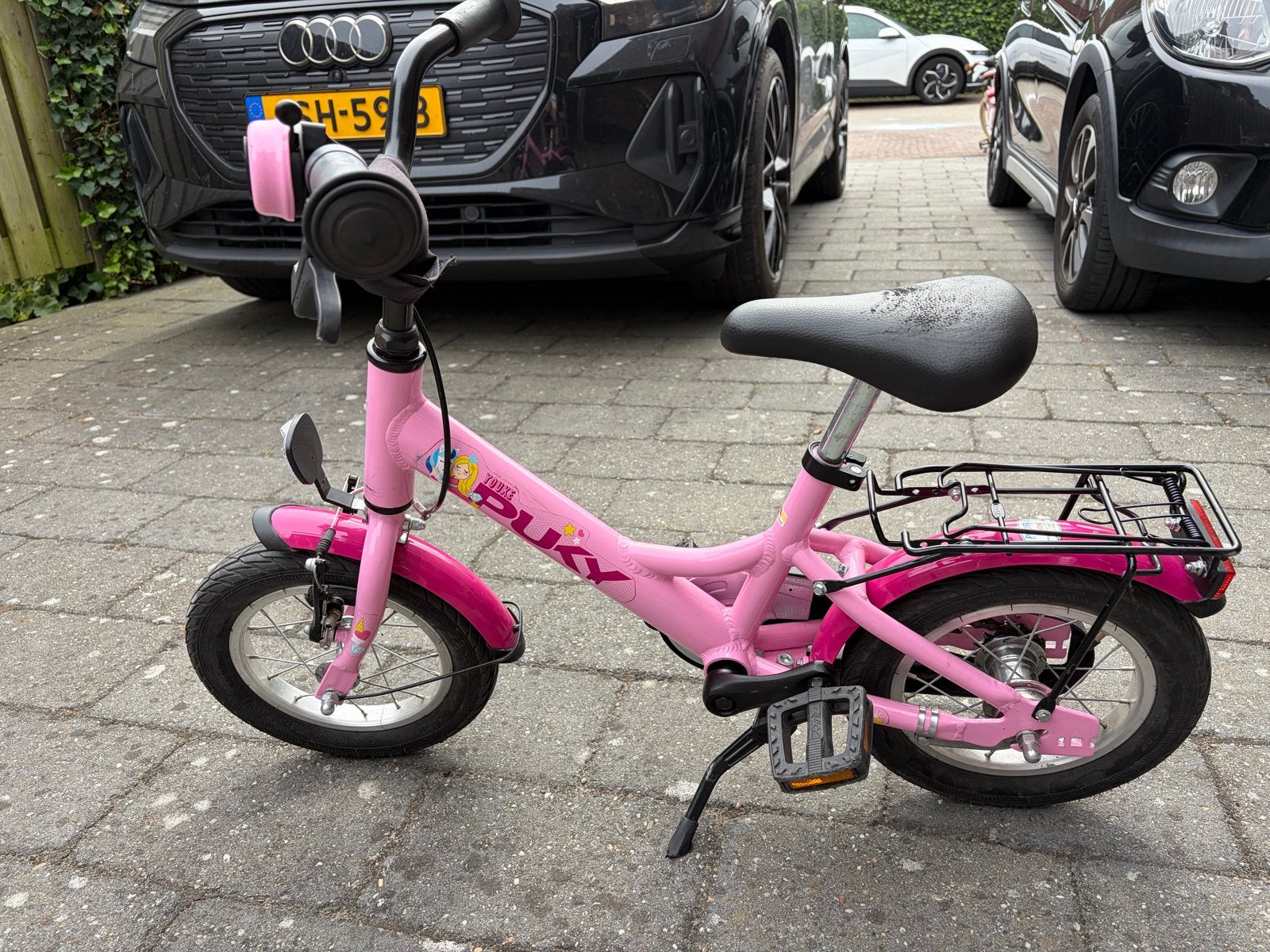 Roze Puky kinderfiets, 12 inch, met terugtraprem, Fietsen en Brommers, Fietsen | Kinderfietsjes, Ophalen, Gebruikt, Terugtraprem