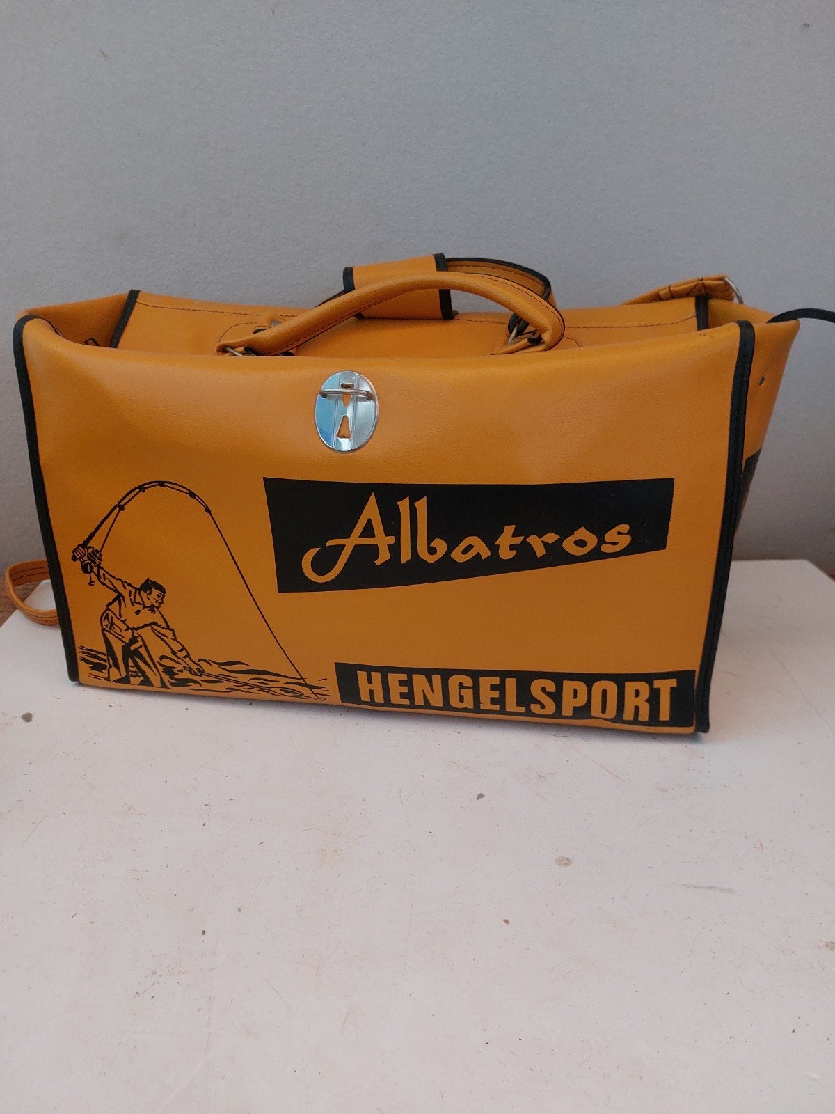 Vintage Albatros Hengelsport Vispas Tas, Watersport en Boten, Ophalen, Gebruikt, Koffer of Tas