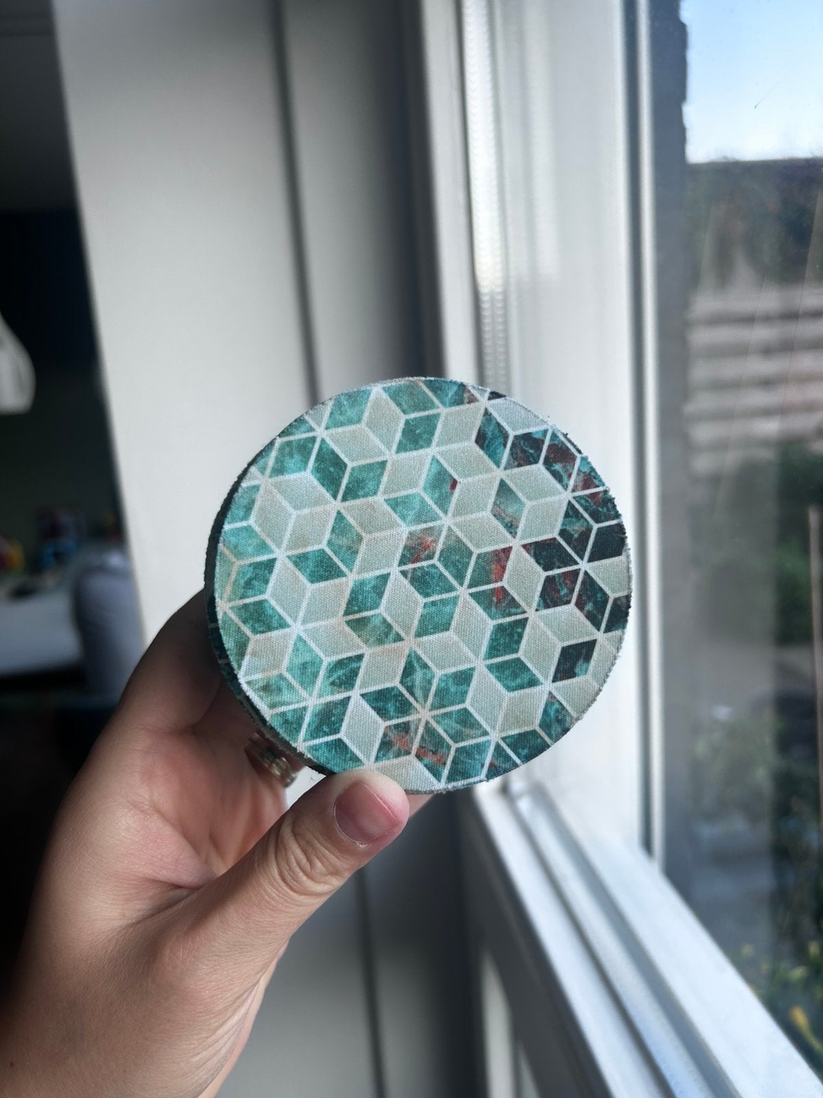 8x Onderzetters Groen Hexagon Marmer, zo goed als nieuw!, Ophalen, Antislip, Groen, Glasonderzetter