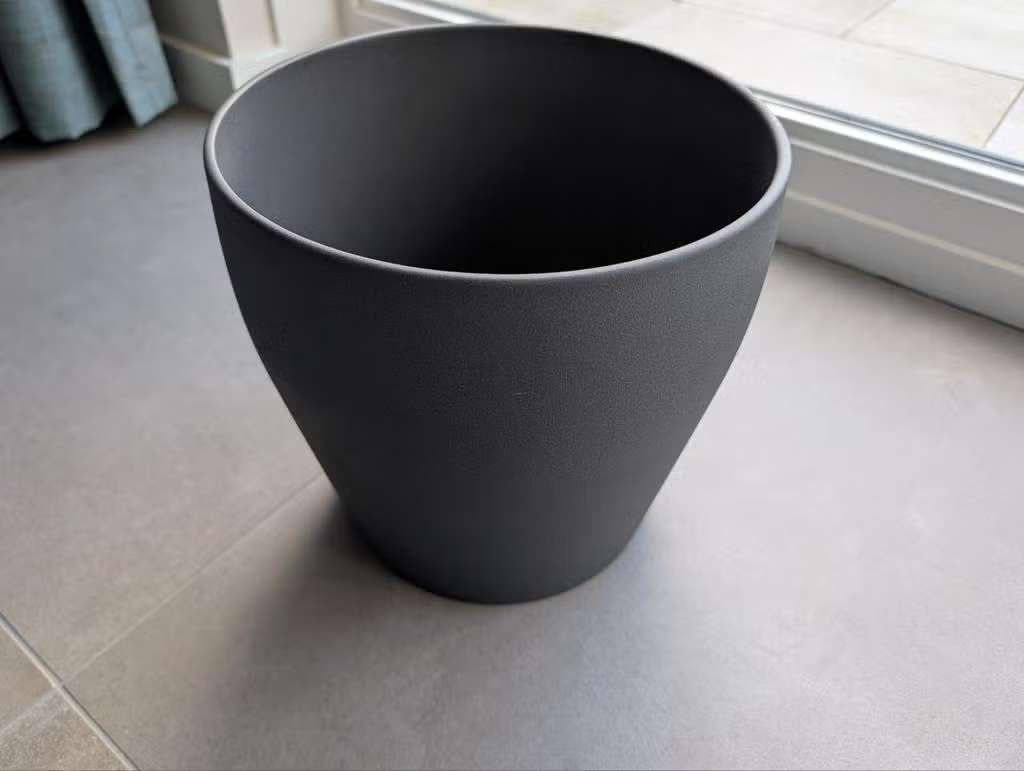 Ikea Persillade bloempot 24cm antraciet, Ophalen, Gebruikt, Rond, Binnen