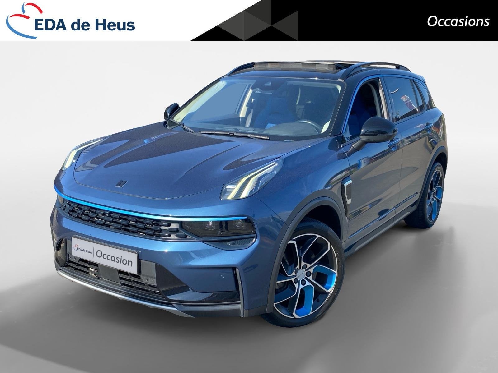 Lynk & Co 01 1.5 PHEV 260pk Tot 70km elektrisch | Panodak |, Auto's, 12 maanden, Stof, Blauw, Plug-in hybride